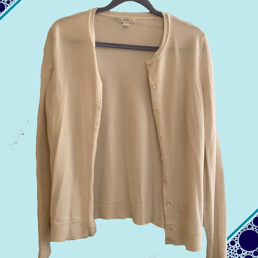 White Medium Cardigan | Charter Club